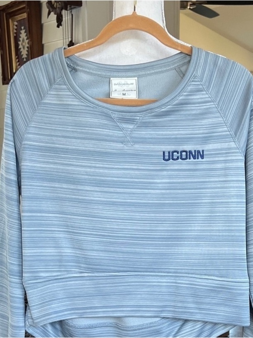 UConn Light Blue Striped Women's Sweatshirt - Medium